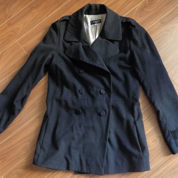 NWOT! Joseph black peacoat, wool cashmere angora (size M / L) double breasted - Picture 2 of 9